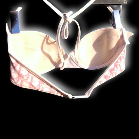 Christian Dior By John Galliano Girly Pink Monogram Trotter Logo Bikini Bra - Picture 14 of 16